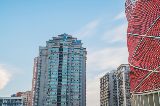 武汉城市建筑天际线和建筑特写