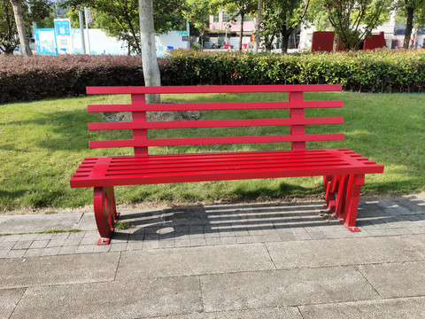 公园红色座椅