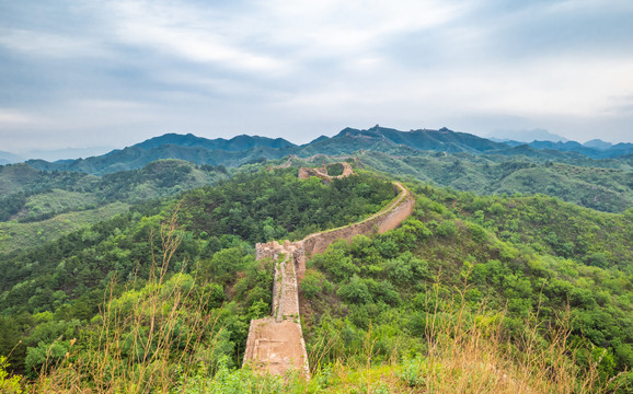 中国北京蟠龙山长城的风景