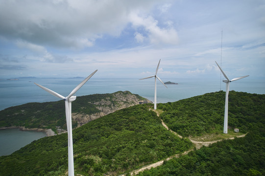 海岛上的风力发电站