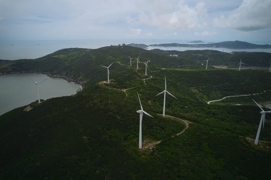 海岛上的风力发电站