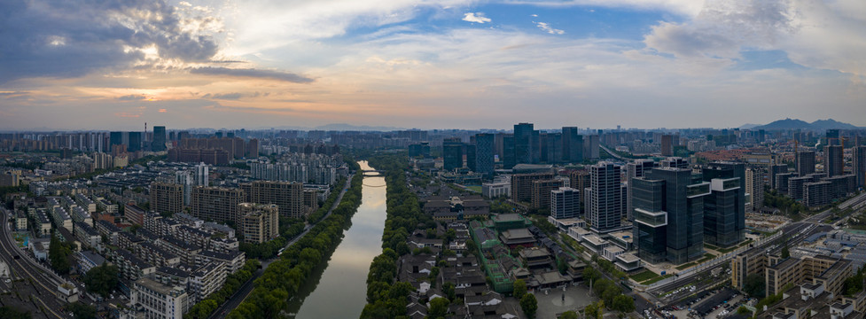 杭州运河两岸拱墅风光