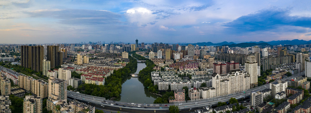 杭州运河两岸拱墅风光