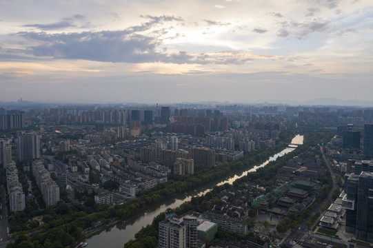 杭州城北运河两岸拱墅风光