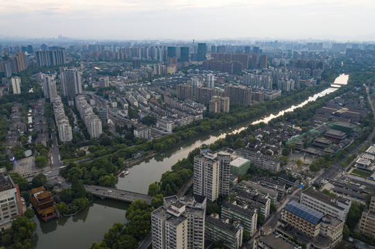 杭州城北运河两岸拱墅风光