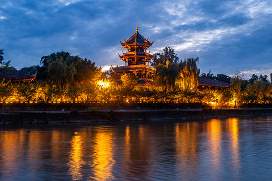 成都望江楼夜景