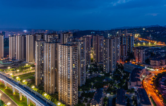 重庆江津区滨江新城夜景