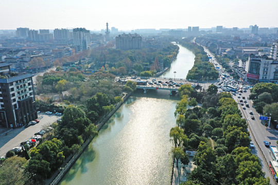 扬州京杭古运河航拍