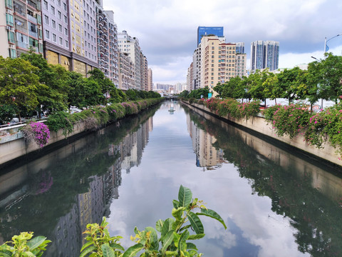 城市城镇风貌河流环境