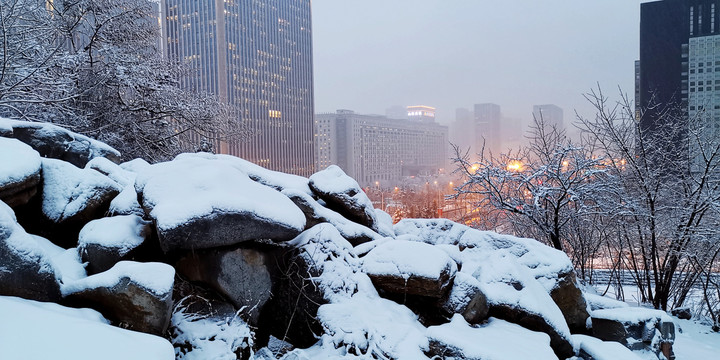 济南城市雪景