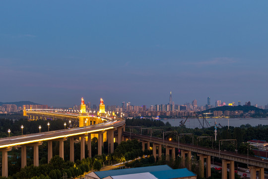 南京长江大桥夜景