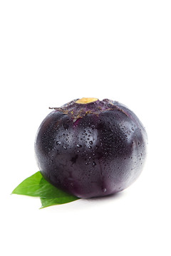 白底上的紫皮圆茄子