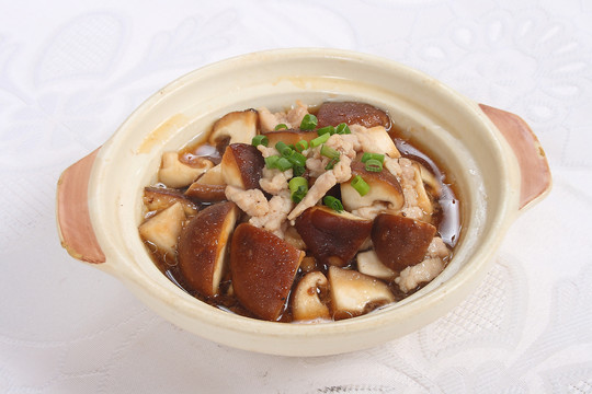 肉丝蒸香菇