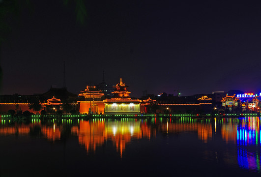 河南开封府景区夜景