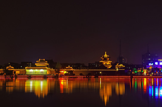 河南开封府景区夜景