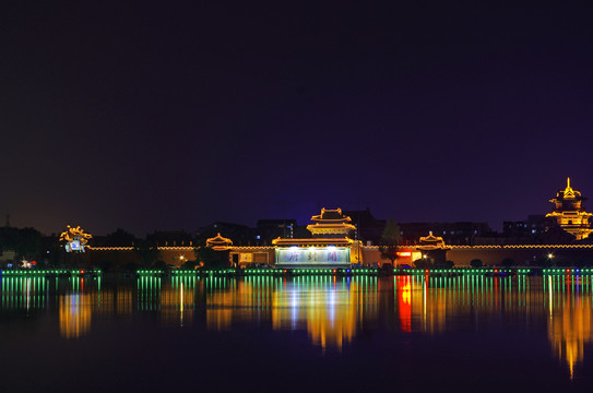 河南开封府景区夜景