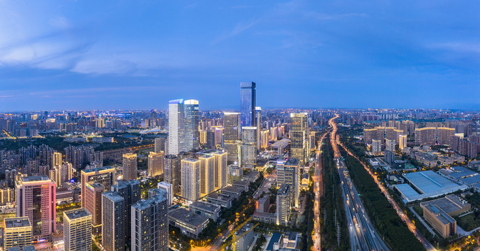 中国西安市雁塔区城市夜景