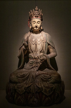 明代木雕菩萨像