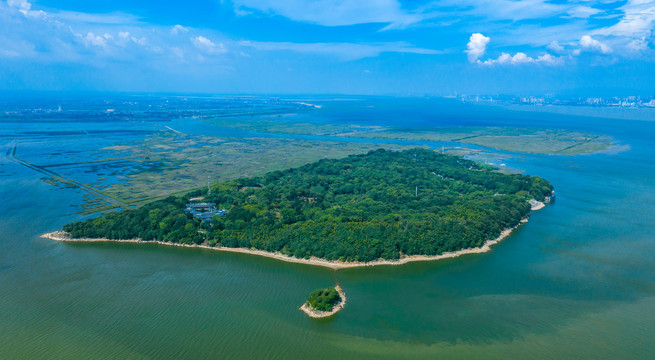 湖南岳阳君山岛风光航拍