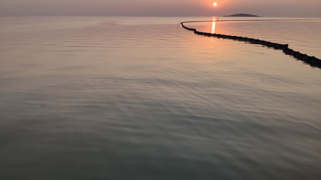 夕阳太湖