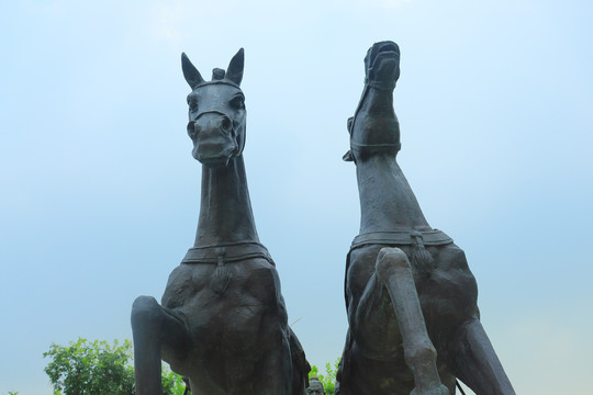 雕塑马头像