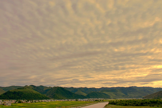 夕山晚照