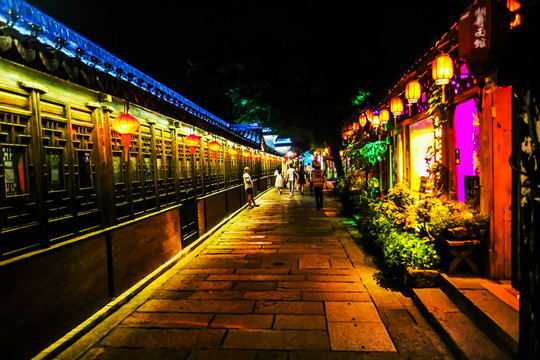 西塘古镇老街夜景