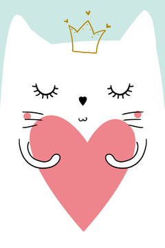 可爱爱心猫咪卡通设计