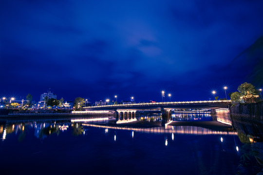 杭州临安城市夜景