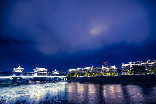 杭州临安城市夜景