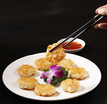 香煎手打虾饼