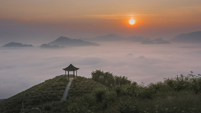 宜宾长宁双河镇云海山脉自然风光