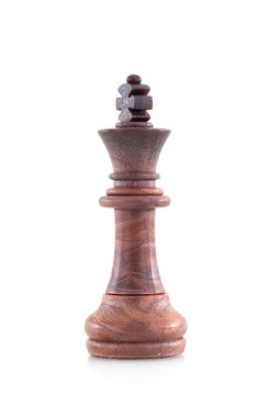 白背景上一枚国际象棋国王棋子