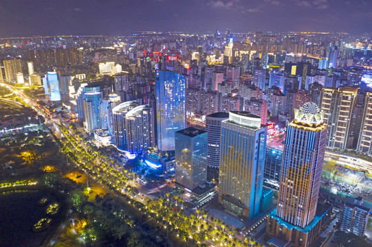 海口市夜景滨海大道夜景