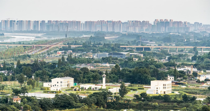 彭山污水处理厂城市全景