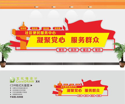 社区便民服务中心文化墙