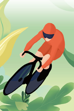 奥运会运动员自行车比赛夺冠