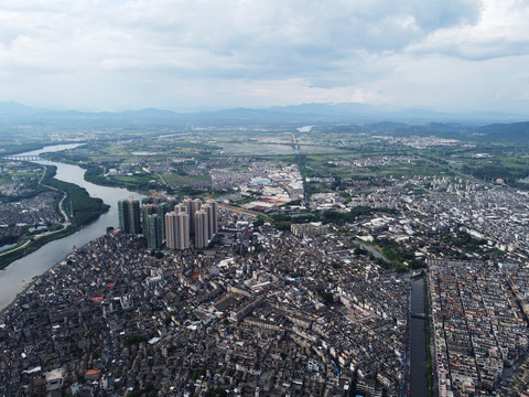 中国广东省揭阳市绵湖航拍