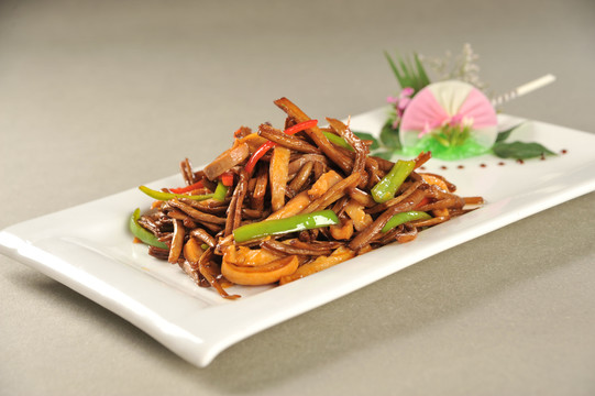 茶树菇爆肚丝