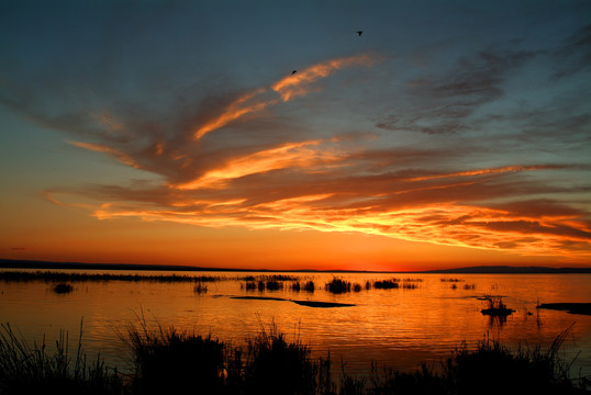 乌伦古湖夕阳