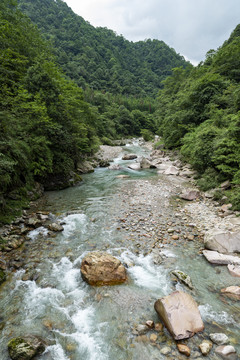 清澈山泉河水