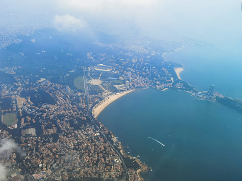 高空航拍中国山东青岛