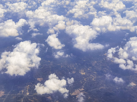 高空俯瞰祖国大地城市