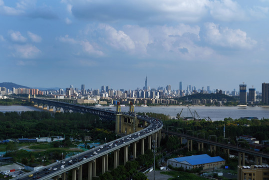 南京长江大桥城市建筑风光