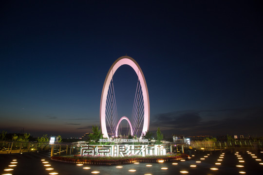 南京眼步行桥夜景