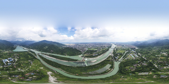 都江堰水利工程全景图