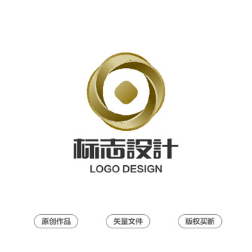 金色钱币现代logo