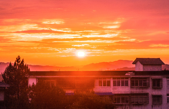 日落夕阳落日美景