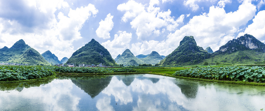 高清宽幅山水倒影