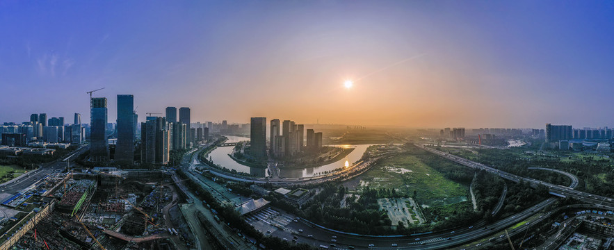 宽幅成都复地金融岛全景